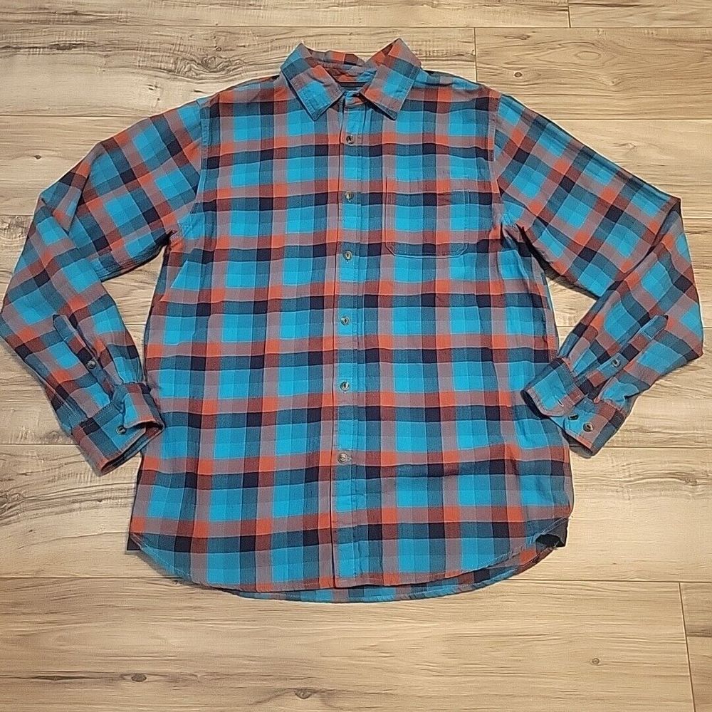 The North Face Shirt Women Medium Red Blue Plaid Button Up Long Sleeve
